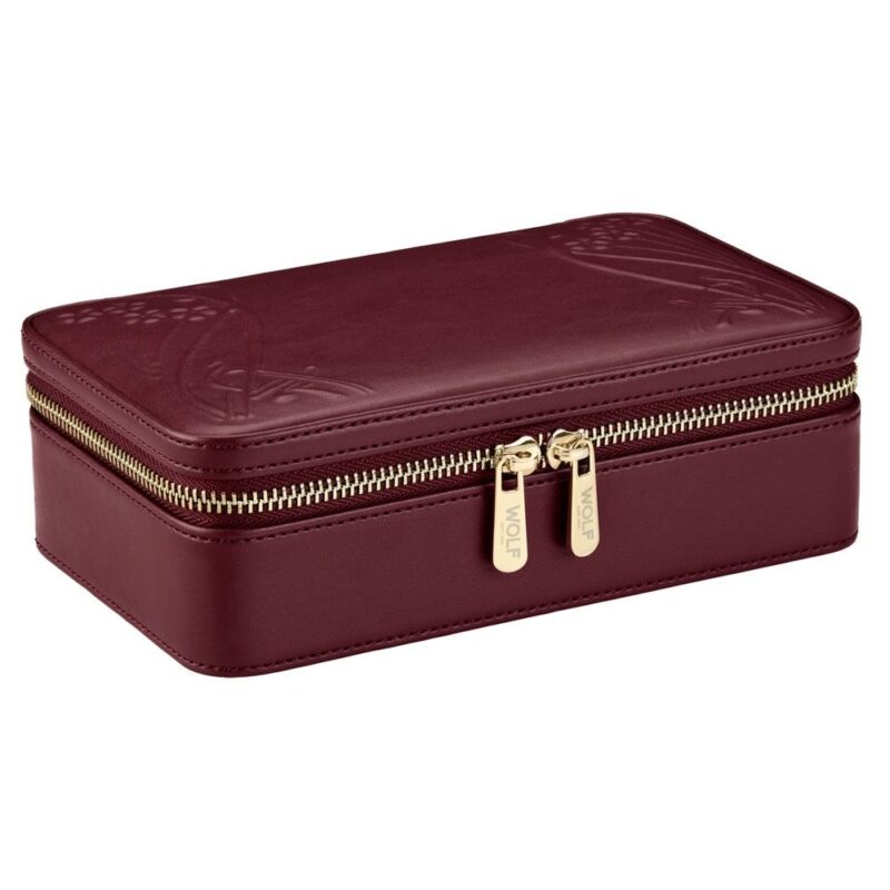 wolf x liberty jewellery medium zip case ianthe burgundy 0 Watch Winders, Watch Boxes & Watch Safes WOLF X LIBERTY Jewellery Medium Zip Case Ianthe Burgundy