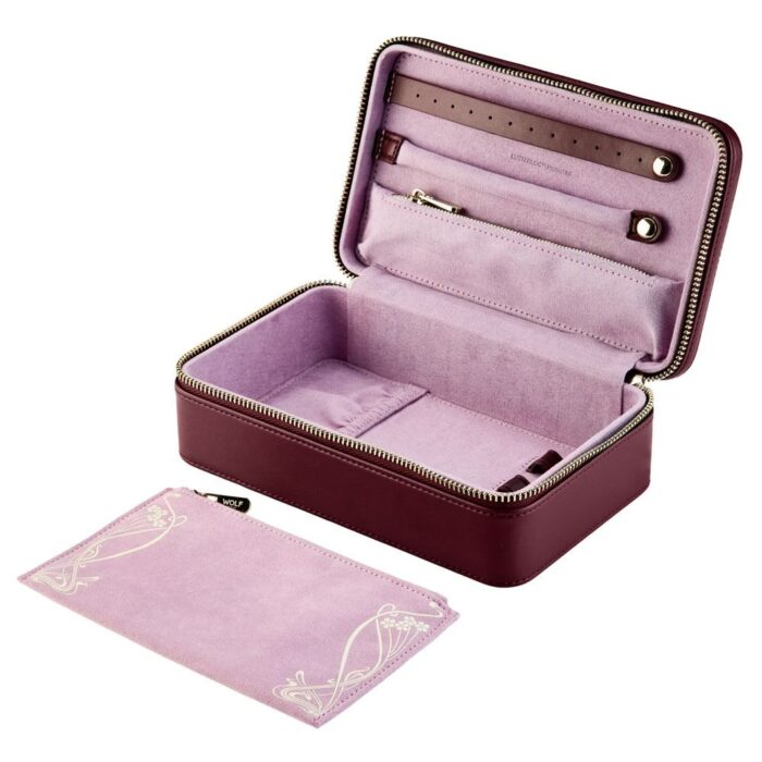 wolf x liberty jewellery medium zip case ianthe burgundy 000 Watch Winders, Watch Boxes & Watch Safes WOLF X LIBERTY Jewellery Medium Zip Case Ianthe Burgundy