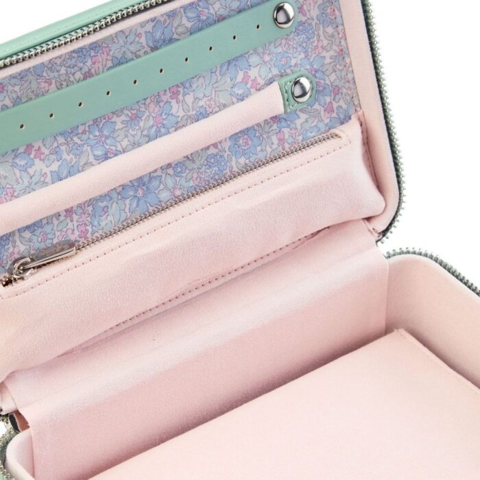 wolf x liberty jewellery medium zip case julia interior print sage green 4 Watch Winders, Watch Boxes & Watch Safes WOLF X LIBERTY Jewellery Medium Zip Case Julia Interior Print Sage Green