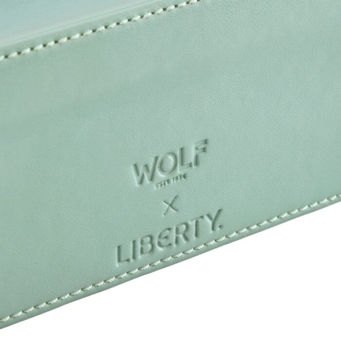 wolf x liberty jewellery medium zip case julia interior print sage green 5 Watch Winders, Watch Boxes & Watch Safes WOLF X LIBERTY Jewellery Medium Zip Case Julia Interior Print Sage Green