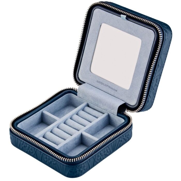 wolf x liberty jewellery small zip case all over ianthe navy 02 Watch Winders, Watch Boxes & Watch Safes WOLF X LIBERTY Jewellery Small Zip Case All Over Ianthe Navy