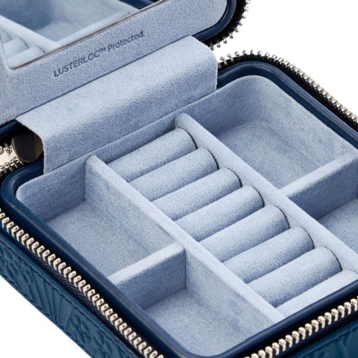wolf x liberty jewellery small zip case all over ianthe navy 03 Watch Winders, Watch Boxes & Watch Safes WOLF X LIBERTY Jewellery Small Zip Case All Over Ianthe Navy