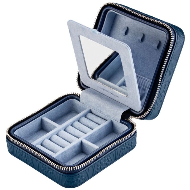 wolf x liberty jewellery small zip case all over ianthe navy 04 Watch Winders, Watch Boxes & Watch Safes WOLF X LIBERTY Jewellery Small Zip Case All Over Ianthe Navy