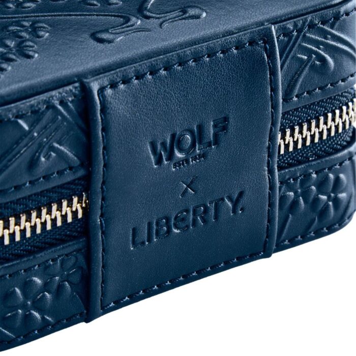 wolf x liberty jewellery small zip case all over ianthe navy 05 Watch Winders, Watch Boxes & Watch Safes WOLF X LIBERTY Jewellery Small Zip Case All Over Ianthe Navy