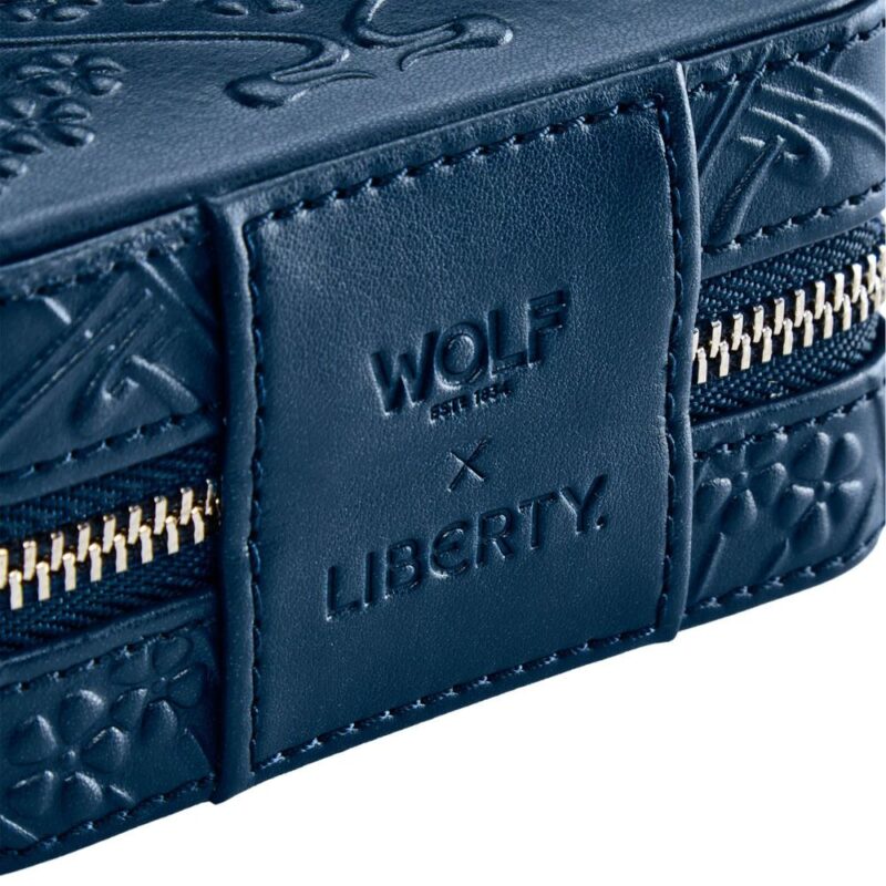 wolf x liberty jewellery small zip case all over ianthe navy 05 Watch Winders, Watch Boxes & Watch Safes WOLF X LIBERTY Jewellery Small Zip Case All Over Ianthe Navy