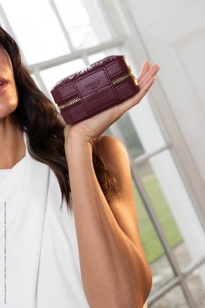 wolf x liberty jewellery small zip case ianthe burgundy 000 Watch Winders, Watch Boxes & Watch Safes WOLF X LIBERTY Jewellery Small Zip Case Ianthe Burgundy