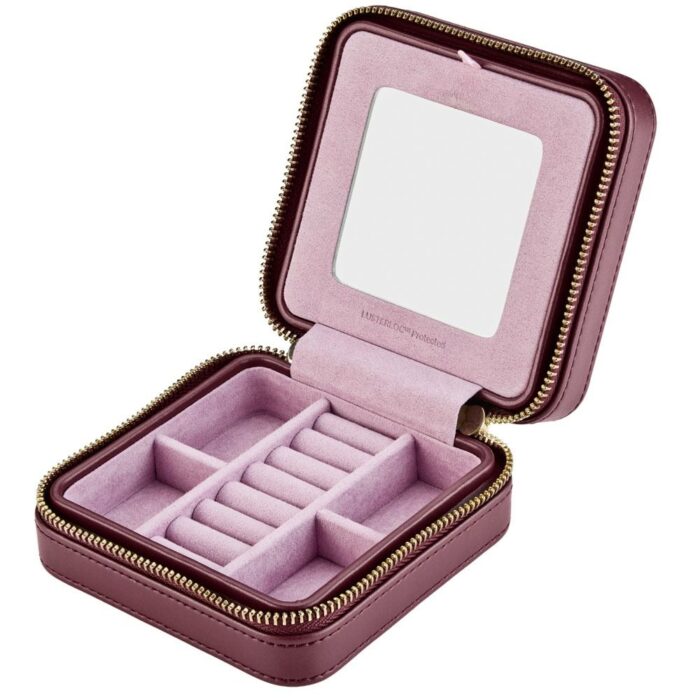 wolf x liberty jewellery small zip case ianthe burgundy 02 Watch Winders, Watch Boxes & Watch Safes WOLF X LIBERTY Jewellery Small Zip Case Ianthe Burgundy