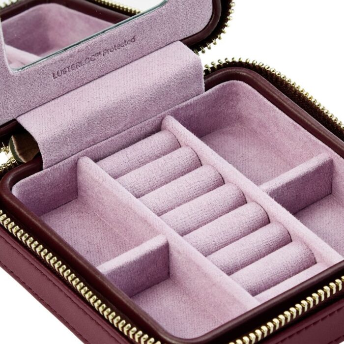 wolf x liberty jewellery small zip case ianthe burgundy 03 Watch Winders, Watch Boxes & Watch Safes WOLF X LIBERTY Jewellery Small Zip Case Ianthe Burgundy
