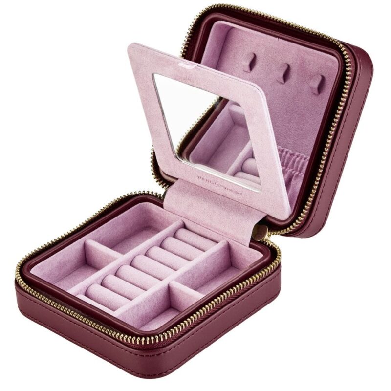 wolf x liberty jewellery small zip case ianthe burgundy 04 Watch Winders, Watch Boxes & Watch Safes WOLF X LIBERTY Jewellery Small Zip Case Ianthe Burgundy