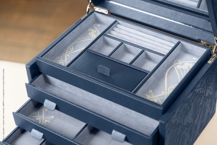 wolf x liberty large jewellery box all over ianthe navy 11 Watch Winders, Watch Boxes & Watch Safes WOLF X LIBERTY Large Jewellery Box All Over Ianthe Navy