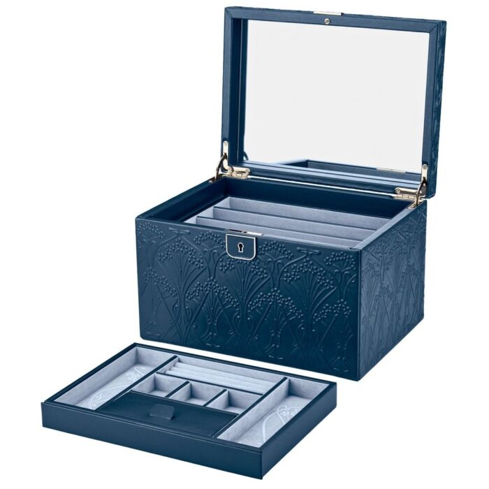 wolf x liberty large jewellery box all over ianthe navy 2 Watch Winders, Watch Boxes & Watch Safes WOLF X LIBERTY Large Jewellery Box All Over Ianthe Navy