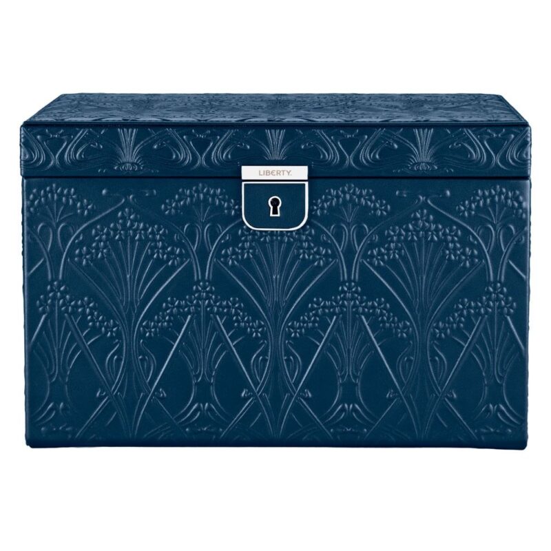 wolf x liberty large jewellery box all over ianthe navy Watch Winders, Watch Boxes & Watch Safes Watch Winders, Watch Boxes & Watch Safes