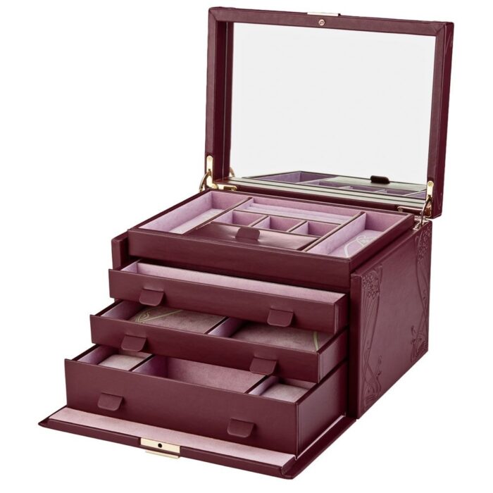wolf x liberty large jewellery box ianthe burgundy 1 Watch Winders, Watch Boxes & Watch Safes WOLF X LIBERTY Large Jewellery Box Ianthe Burgundy