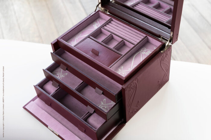 wolf x liberty large jewellery box ianthe burgundy 12 Watch Winders, Watch Boxes & Watch Safes WOLF X LIBERTY Large Jewellery Box Ianthe Burgundy