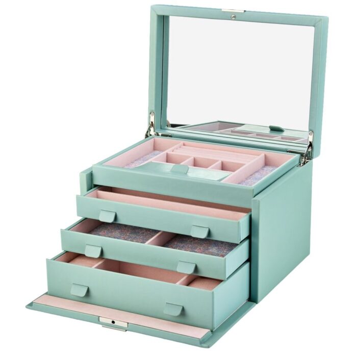 wolf x liberty large jewellery box julia interior print sage green 1 Watch Winders, Watch Boxes & Watch Safes WOLF X LIBERTY Large Jewellery Box Julia Interior Print Sage Green