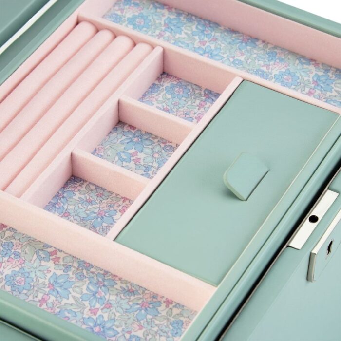 wolf x liberty large jewellery box julia interior print sage green 3 Watch Winders, Watch Boxes & Watch Safes WOLF X LIBERTY Large Jewellery Box Julia Interior Print Sage Green