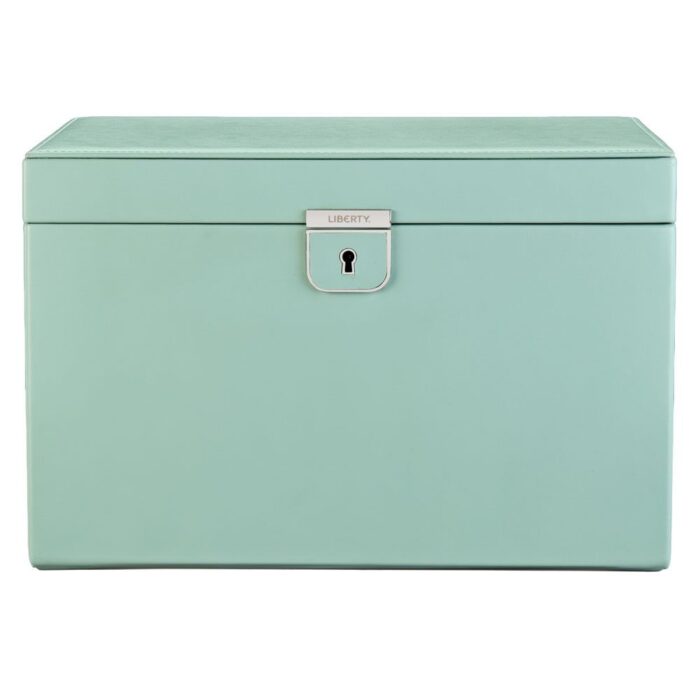 wolf x liberty large jewellery box julia interior print sage green Watch Winders, Watch Boxes & Watch Safes WOLF X LIBERTY Large Jewellery Box Julia Interior Print Sage Green