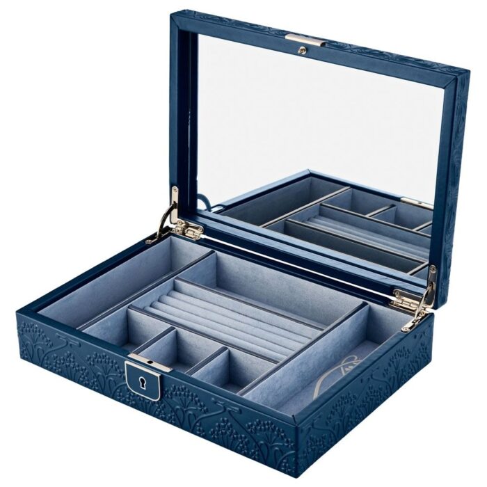 wolf x liberty medium jewellery box all over ianthe navy 0 Watch Winders, Watch Boxes & Watch Safes WOLF X LIBERTY Medium Jewellery Box All Over Ianthe Navy