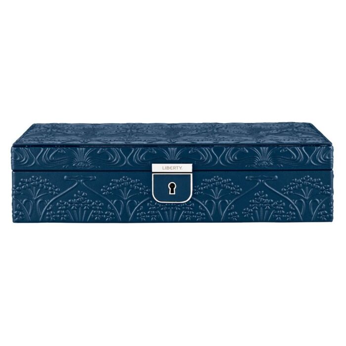 wolf x liberty medium jewellery box all over ianthe navy Watch Winders, Watch Boxes & Watch Safes WOLF X LIBERTY Medium Jewellery Box All Over Ianthe Navy