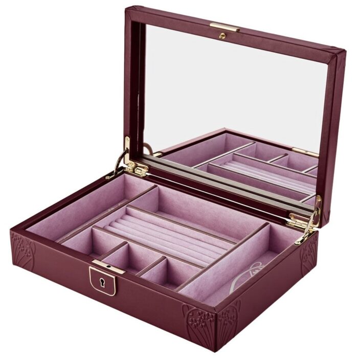 wolf x liberty medium jewellery box ianthe burgundy 0 Watch Winders, Watch Boxes & Watch Safes WOLF X LIBERTY Medium Jewellery Box Ianthe Burgundy