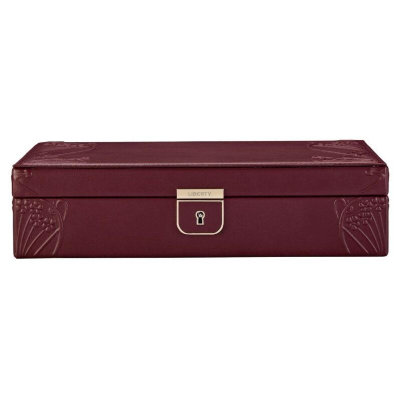 wolf x liberty medium jewellery box ianthe burgundy Watch Winders, Watch Boxes & Watch Safes Watch Winders, Watch Boxes & Watch Safes