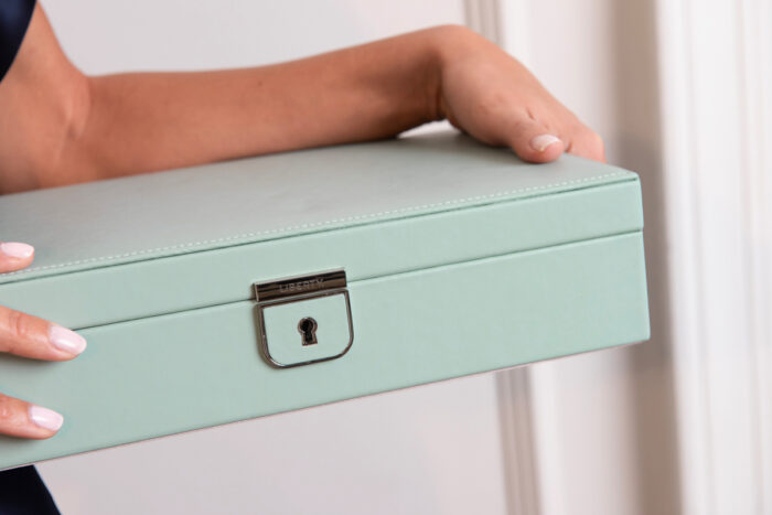 wolf x liberty medium jewellery box julia interior print sage green 6 Watch Winders, Watch Boxes & Watch Safes WOLF X LIBERTY Medium Jewellery Box Julia Interior Print Sage Green