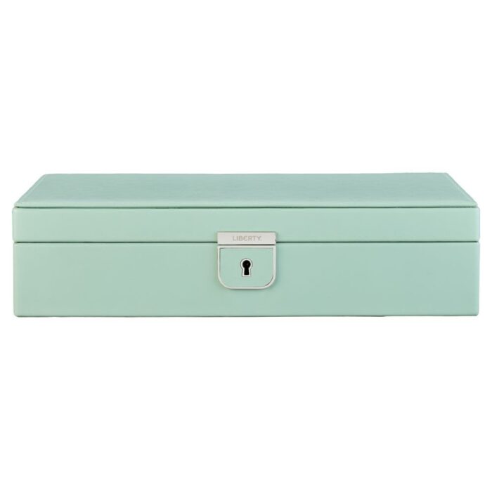 wolf x liberty medium jewellery box julia interior print sage green Watch Winders, Watch Boxes & Watch Safes WOLF X LIBERTY Medium Jewellery Box Julia Interior Print Sage Green