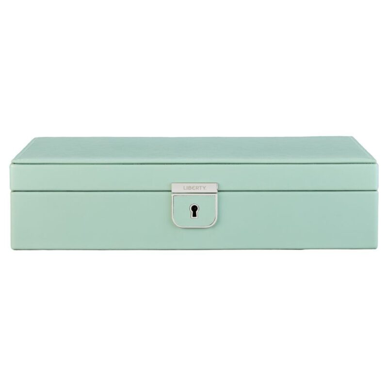 wolf x liberty medium jewellery box julia interior print sage green Watch Winders, Watch Boxes & Watch Safes Watch Winders, Watch Boxes & Watch Safes