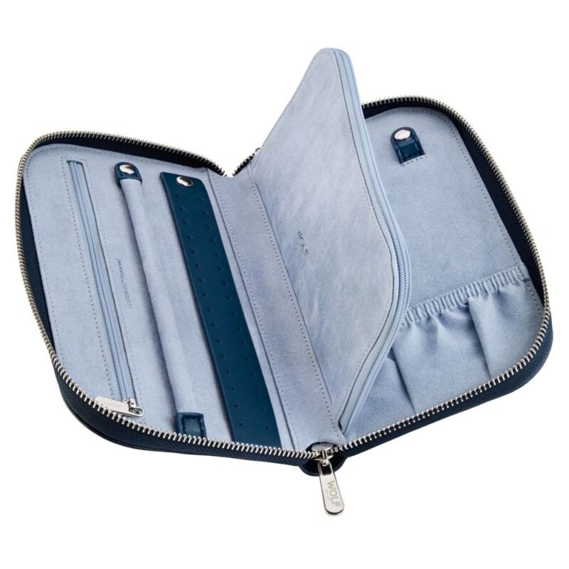 wolf x liberty travel jewellery portfolio all over ianthe navy 1 Watch Winders, Watch Boxes & Watch Safes WOLF X LIBERTY Travel Jewellery Portfolio All Over Ianthe Navy