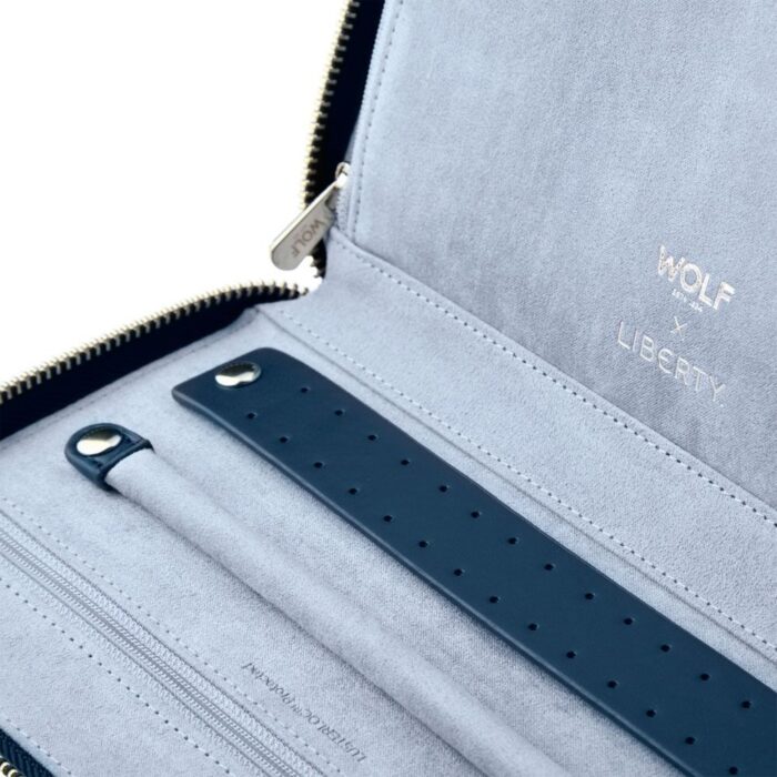 wolf x liberty travel jewellery portfolio all over ianthe navy 2 Watch Winders, Watch Boxes & Watch Safes WOLF X LIBERTY Travel Jewellery Portfolio All Over Ianthe Navy