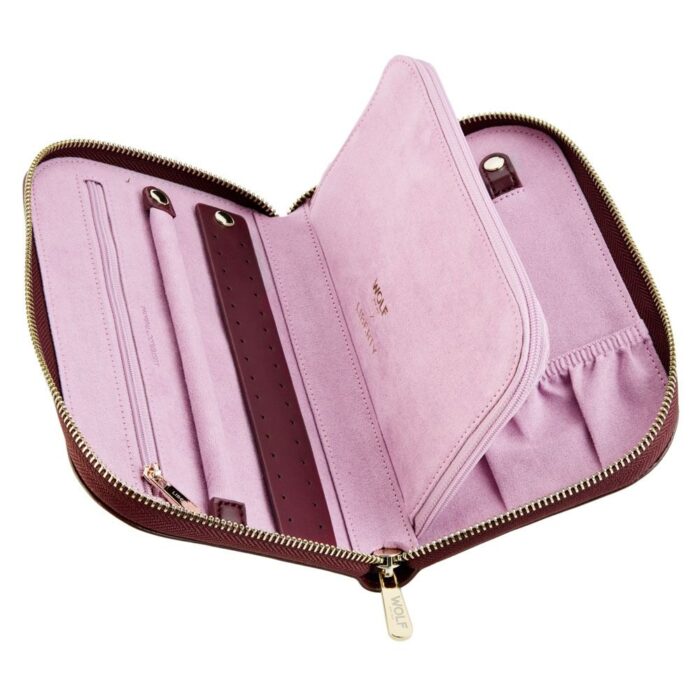 wolf x liberty travel jewellery portfolio ianthe burgundy 1 Watch Winders, Watch Boxes & Watch Safes WOLF X LIBERTY Travel Jewellery Portfolio Ianthe Burgundy