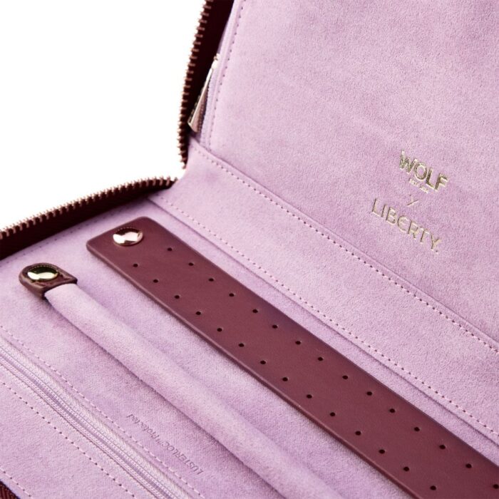 wolf x liberty travel jewellery portfolio ianthe burgundy 2 Watch Winders, Watch Boxes & Watch Safes WOLF X LIBERTY Travel Jewellery Portfolio Ianthe Burgundy