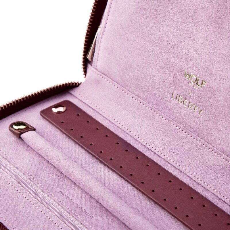 wolf x liberty travel jewellery portfolio ianthe burgundy 2 Watch Winders, Watch Boxes & Watch Safes WOLF X LIBERTY Travel Jewellery Portfolio Ianthe Burgundy
