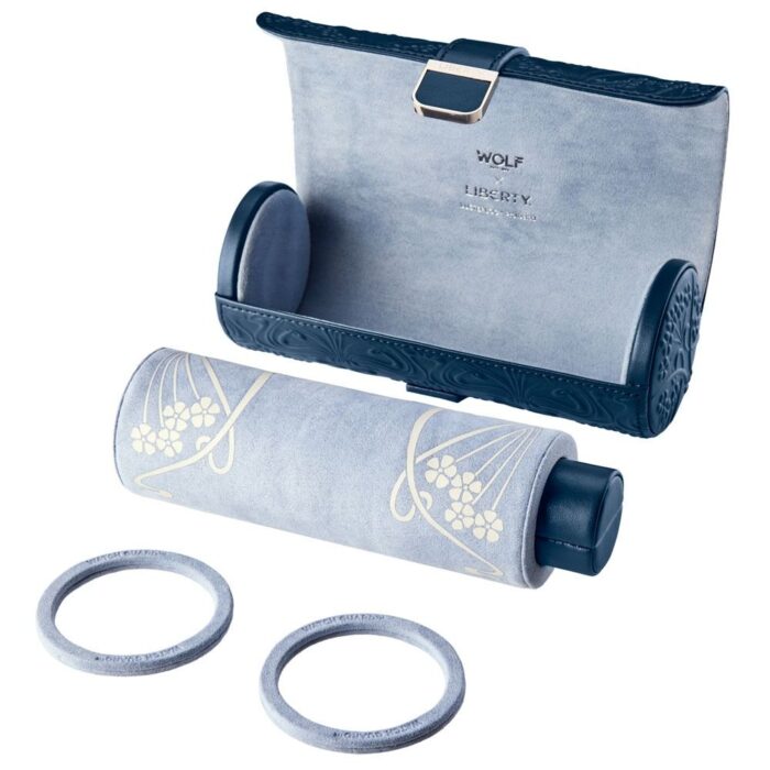 wolf x liberty triple watch roll all over ianthe navy 2 Watch Winders, Watch Boxes & Watch Safes WOLF X LIBERTY Triple Watch Roll All Over Ianthe Navy