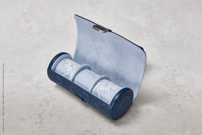 wolf x liberty triple watch roll all over ianthe navy 8 Watch Winders, Watch Boxes & Watch Safes WOLF X LIBERTY Triple Watch Roll All Over Ianthe Navy