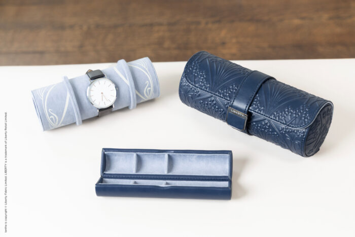 wolf x liberty triple watch roll all over ianthe navy 9 Watch Winders, Watch Boxes & Watch Safes WOLF X LIBERTY Triple Watch Roll All Over Ianthe Navy