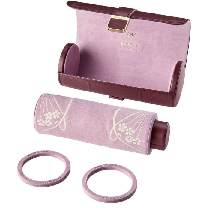 wolf x liberty triple watch roll ianthe burgundy 2 Watch Winders, Watch Boxes & Watch Safes WOLF X LIBERTY Triple Watch Roll Ianthe Burgundy