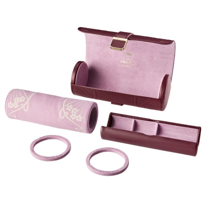 wolf x liberty triple watch roll ianthe burgundy 3 Watch Winders, Watch Boxes & Watch Safes WOLF X LIBERTY Triple Watch Roll Ianthe Burgundy