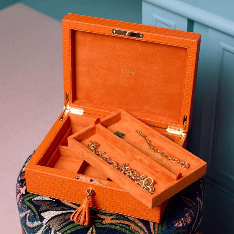 Rapport Charlotte Jewellery Box Orange 2 rapport charlotte jewellery box orange 0 Watch Winders, Watch Boxes & Watch Safes Rapport Charlotte Jewellery Box Orange