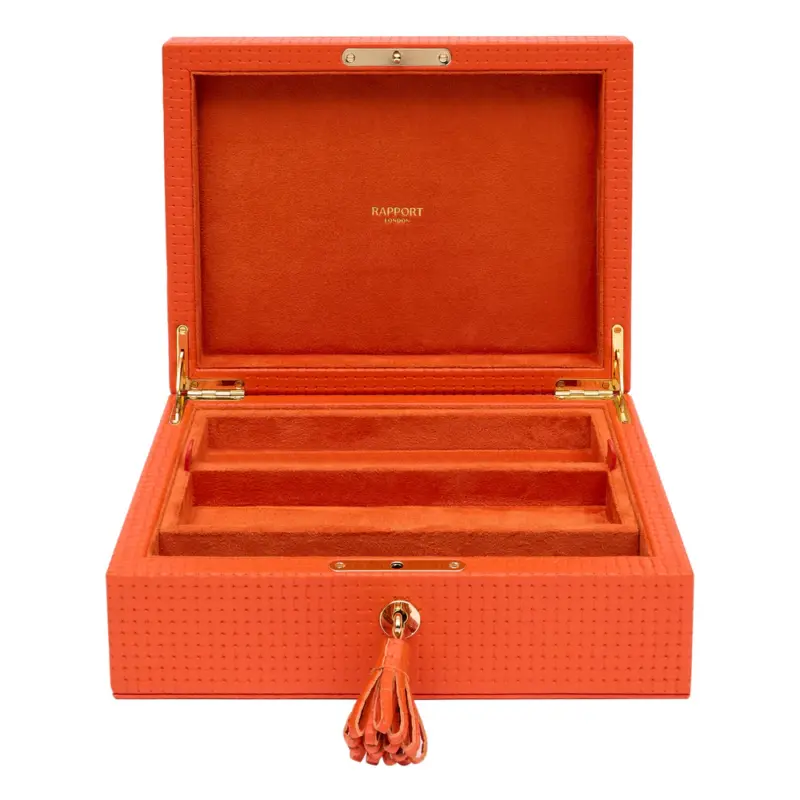 Rapport Charlotte Jewellery Box Orange 1 rapport charlotte jewellery box orange Watch Winders, Watch Boxes & Watch Safes Rapport Charlotte Jewellery Box Orange