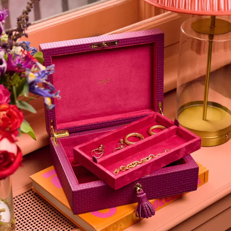 Rapport Charlotte Jewellery Box Pink 2 rapport charlotte jewellery box pink 0 Watch Winders, Watch Boxes & Watch Safes Rapport Charlotte Jewellery Box Pink