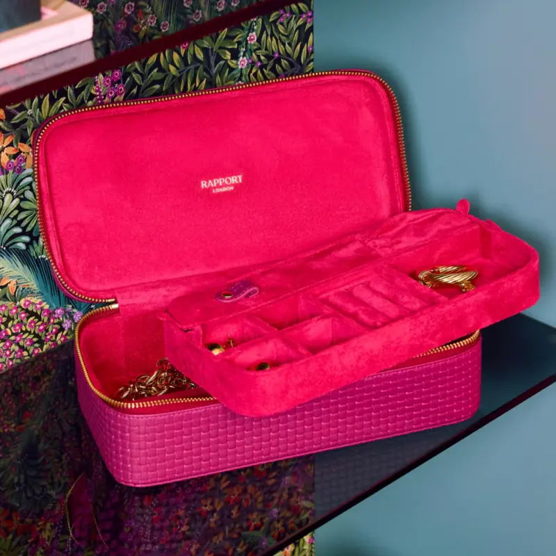 Rapport Charlotte Jewellery Case Pink 2 rapport charlotte jewellery case pink 0 Watch Winders, Watch Boxes & Watch Safes Rapport Charlotte Jewellery Case Pink