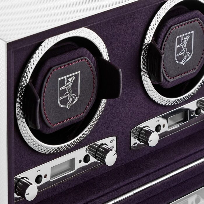 wolf silver double watch winder 2 Watch Winders, Watch Boxes & Watch Safes WOLF Silver Double Watch Winder