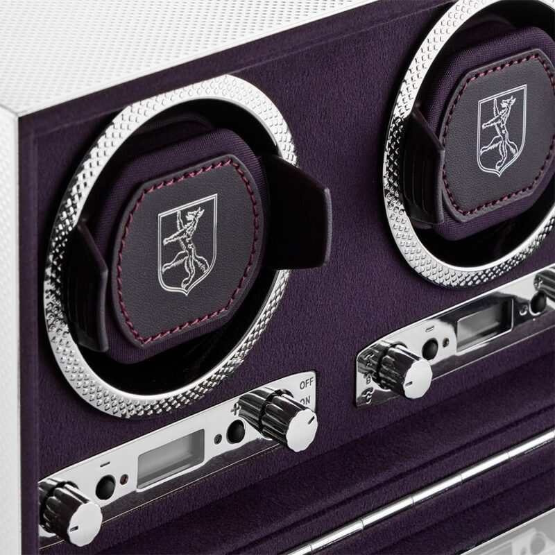 wolf silver double watch winder 2 Watch Winders, Watch Boxes & Watch Safes WOLF Silver Double Watch Winder
