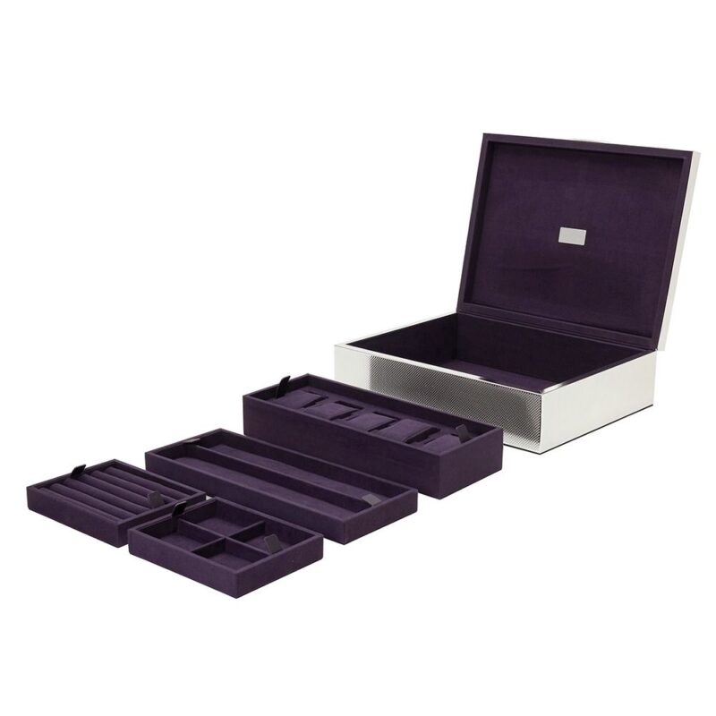 wolf silver large watch jewelry and legacy box 190005 02 Watch Winders, Watch Boxes & Watch Safes WOLF Silver Large Watch Jewelry And Legacy Box 190005