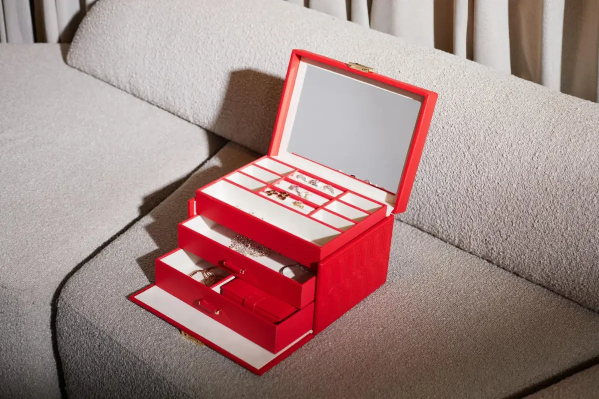 billstone jewellery box amour signature red large 00 Watch Winders, Watch Boxes & Watch Safes Billstone Jewellery Box Amour Signature Red Large
