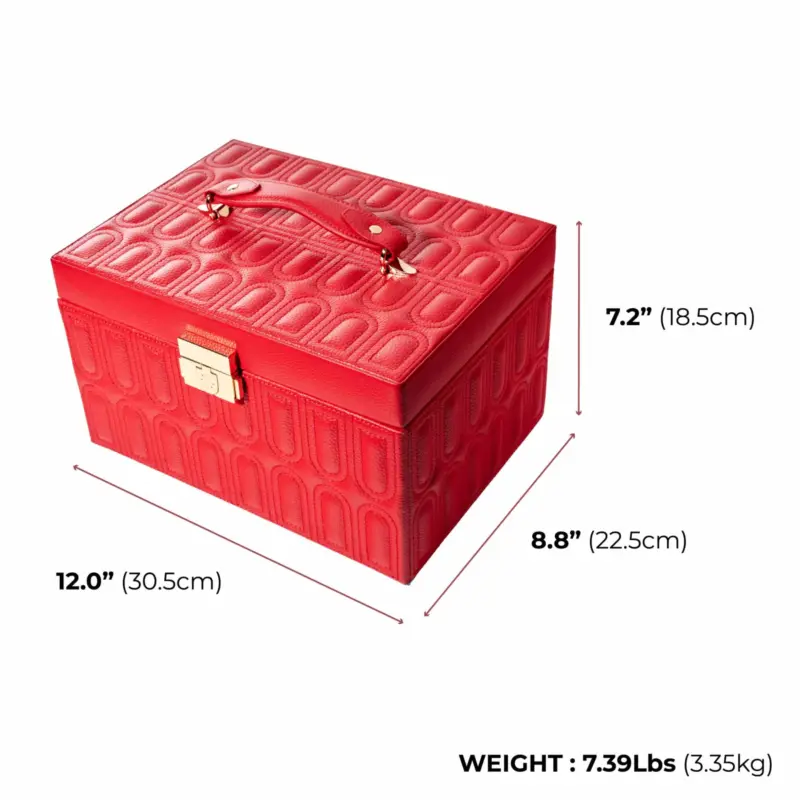 billstone jewellery box amour signature red large 01 Watch Winders, Watch Boxes & Watch Safes Billstone Jewellery Box Amour Signature Red Large