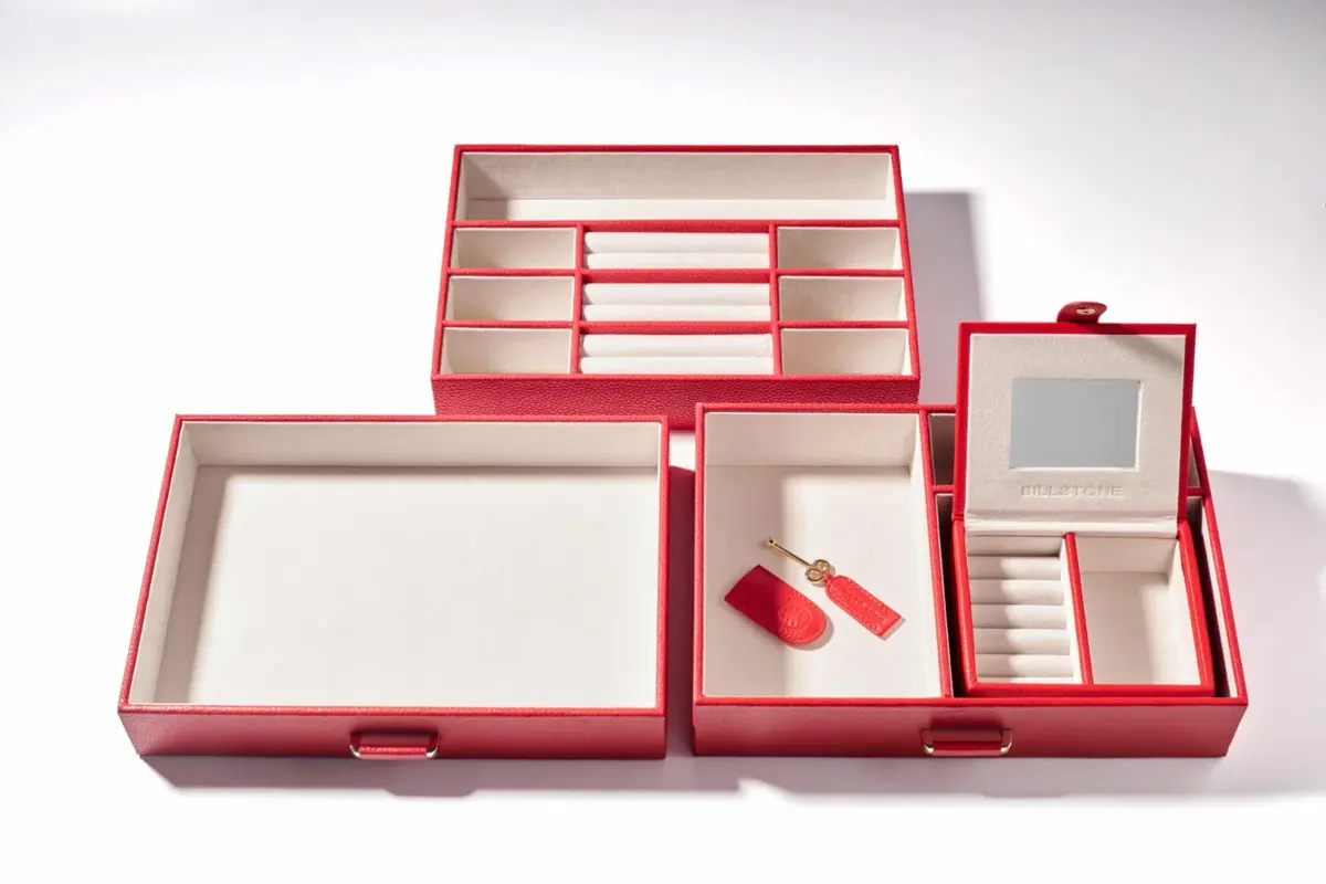 billstone jewellery box amour signature red large 03 Watch Winders, Watch Boxes & Watch Safes Billstone Jewellery Box Amour Signature Red Large