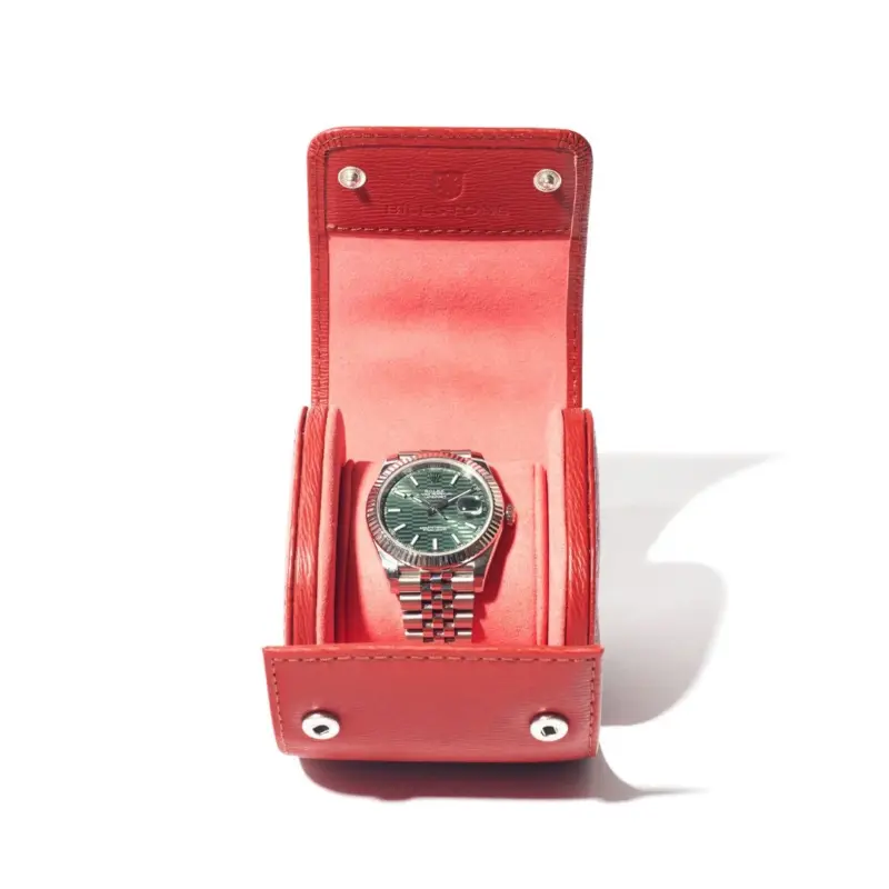 billstone watch roll watch travel case voyager single monaco red 01 Watch Winders, Watch Boxes & Watch Safes Billstone Watch Roll Watch Travel Case Voyager Single Monaco Red