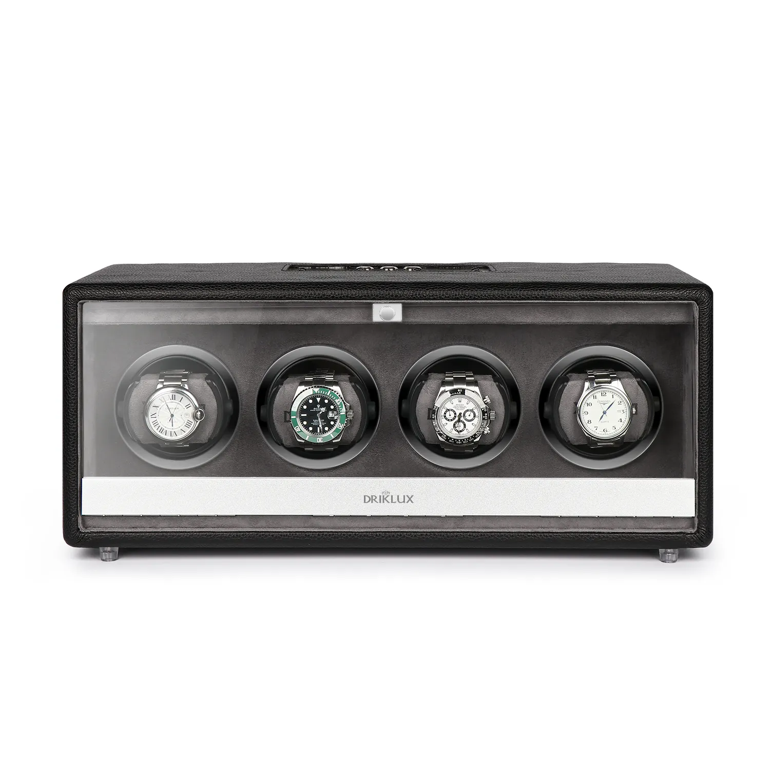 quad-watch-winder-black-microfiber-leather-00 quad watch winder black microfiber leather 00 Watch Winders, Watch Boxes & Watch Safes Quad Watch Winder Black Microfiber Leather